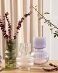 Miniatyrbilde 2 av 5: Vase Lilla Glass 26 cm Retro design Moderne Blomstervase Dekorasjon Tilbehør Innredning