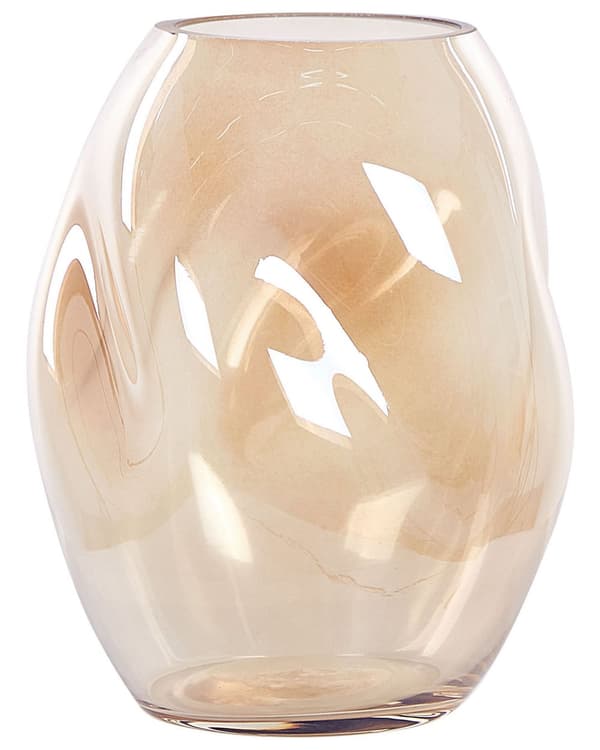 Blomstervase Oransje Glass 20 cm Dekorativ Bordplate Hjemdekorasjon Moderne