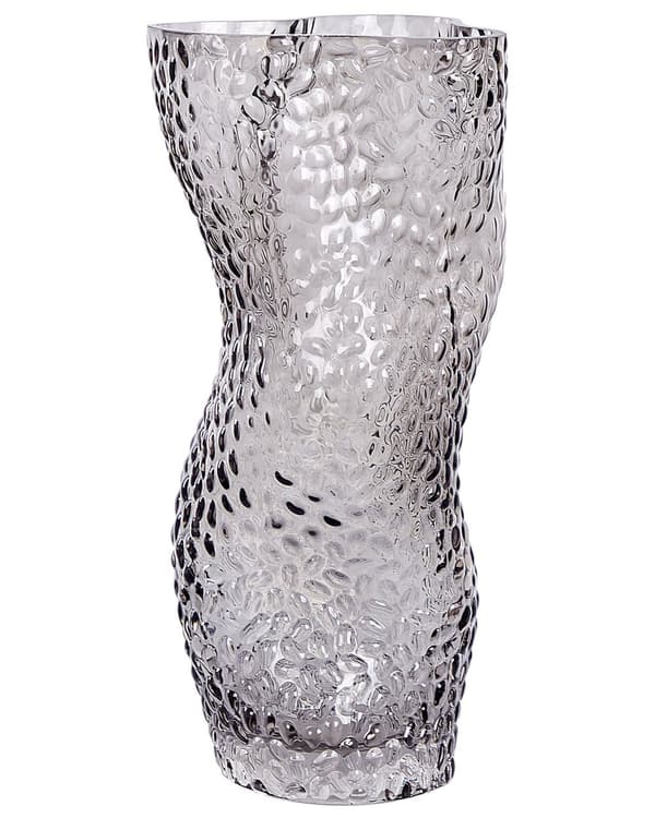Blomstervase Grå Glass 31 cm Dekorativ Bordplate Hjemdekorasjon Moderne
