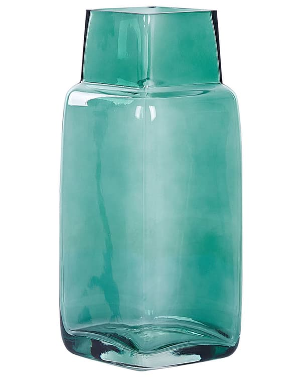 Vase Grønn Glass 26 cm Flaskeformet Moderne design Blomstervase Dekorasjon Tilbehør