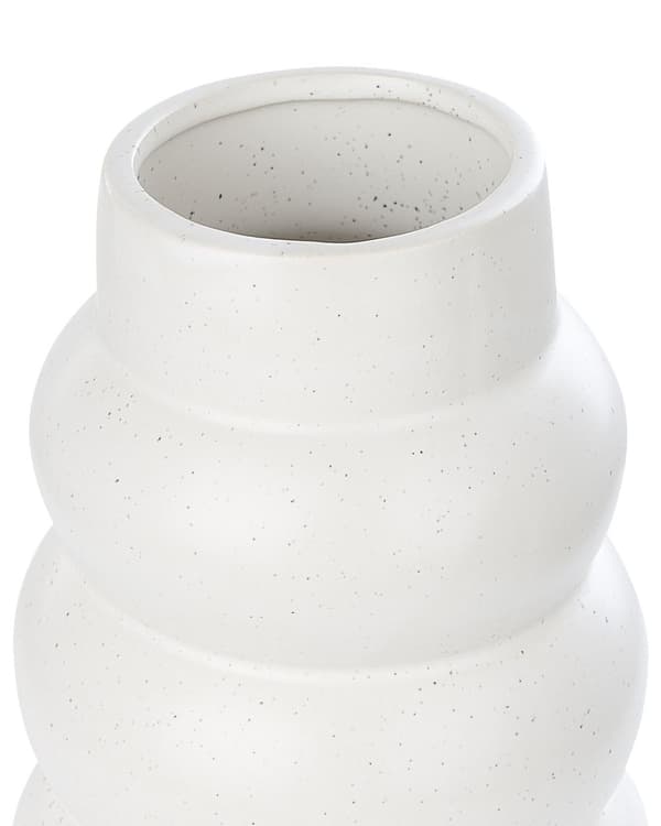 Blomstervase Hvid Stentøj 22 cm Dekorativt boligtilbehør Minimalistisk boligindretning