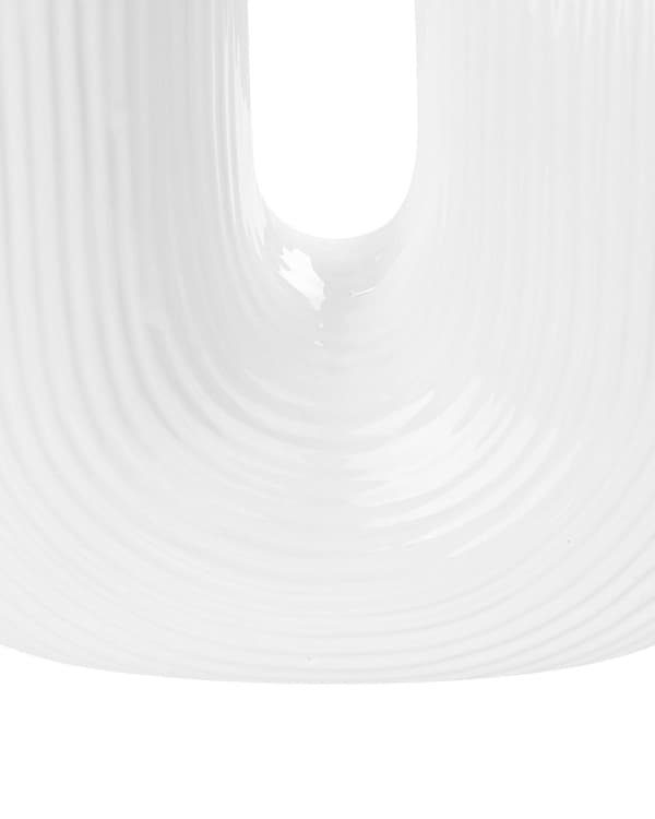 Vase Hvit Steintøy 26 cm Dekorasjon Tilbehør Minimalistisk Moderne Blomstervase