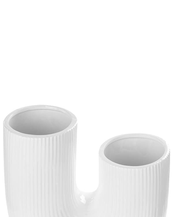 Blomvas Vit Stengods Dubbelsidig 23 cm Dekorativ Hemtillbehör Minimalistisk Hemdekor