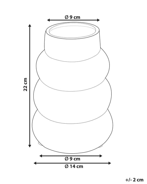 Blomvas Vit Stengods Dubbelsidig 22 cm Dekorativ Hemtillbehör Minimalistisk Hemdekor