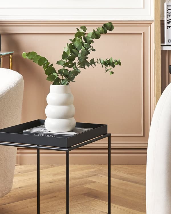Blomvas Vit Stengods Dubbelsidig 22 cm Dekorativ Hemtillbehör Minimalistisk Hemdekor