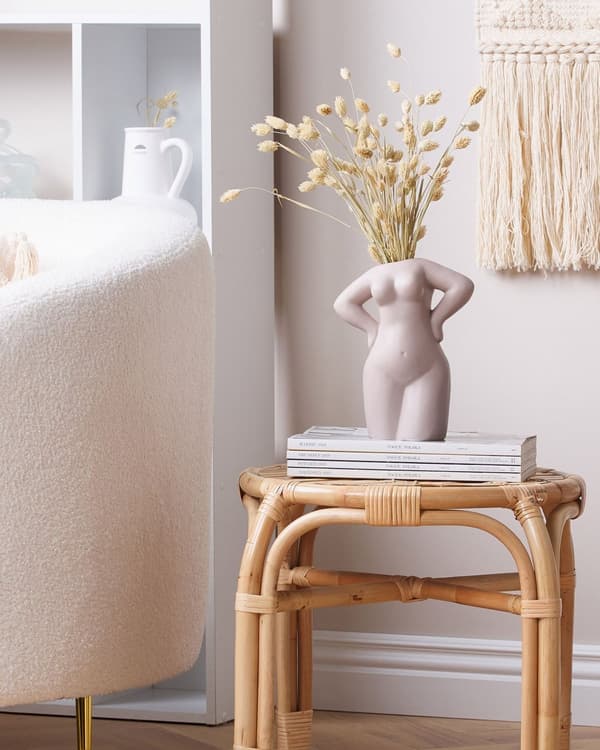 Vase Hvid Porcelæn 24 cm Lille Moderne Blomstervase med Nøgen Kvindekrop Torso Feminint træk Design Pynteting til Vindueskarm