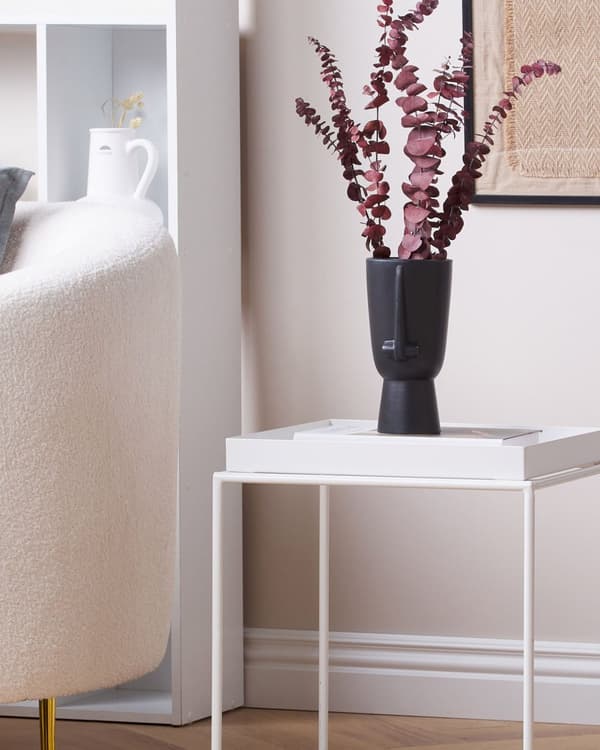 Vase Sort Porcelæn 22 cm Lille Moderne Blomstervase med Bred Hals Næse Form Mayan Design Pynteting til Vindueskarm Tilbehør Soveværelse