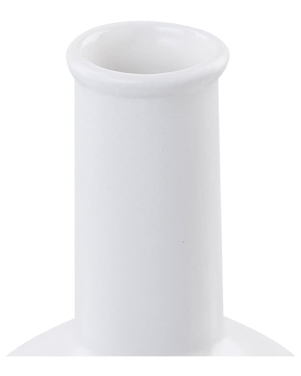 Vase Hvit Porselen H22 cm Flaskeformet Rund form Dekorasjon Tilbehør Moderne design Blomstervase
