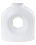 Miniatyrbilde 5 av 5: Vase Hvit Porselen H22 cm Flaskeformet Rund form Dekorasjon Tilbehør Moderne design Blomstervase