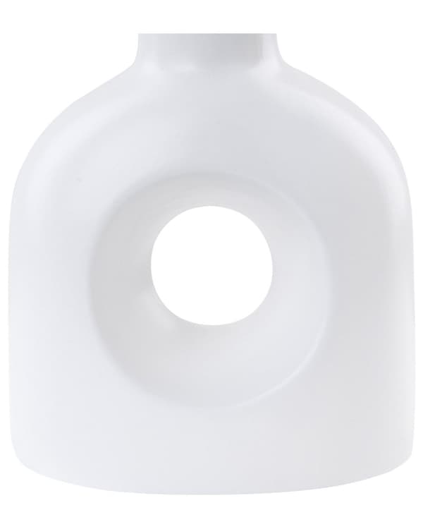 Vase Hvit Porselen H22 cm Flaskeformet Rund form Dekorasjon Tilbehør Moderne design Blomstervase