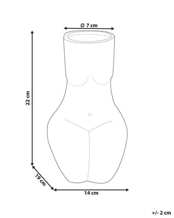 Vase Svart Porselen H22 cm Formet som en kvinne Abstrakt design Dekorasjon Tilbehør Moderne Vanntett