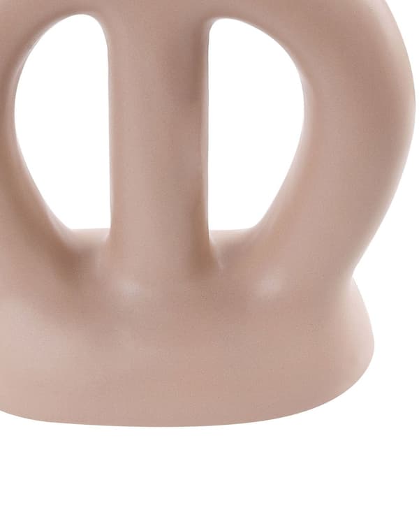 Kukkamaljakko beige 17 x 28 x 4 cm posliini abstrakti kevyt vedenpitävä moderni