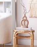 Miniatyrbilde 2 av 6: Dekorativ Blomstervase Beige Porselen 28 cm Moderne Abstrakt Form Vanntett Stue Soverom