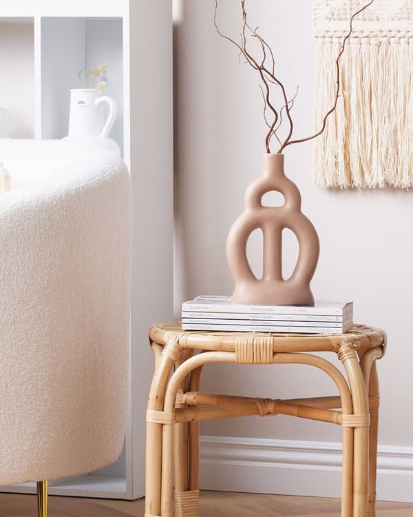 Dekorativ Blomstervase Beige Porselen 28 cm Moderne Abstrakt Form Vanntett Stue Soverom