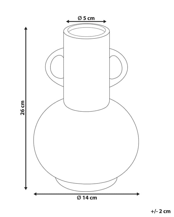 Kukkamaljakko musta 14 x 26 x 14 cm posliini kahvat käsintehty minimalistinen moderni