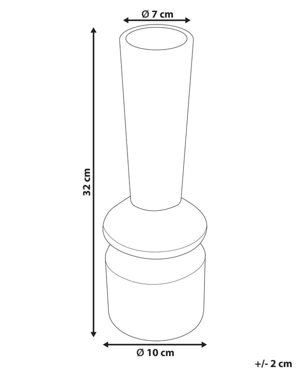 Kukkamaljakko musta 10 x 32 x 10 cm dolomiitti kevyt käsintehty minimalistinen boho