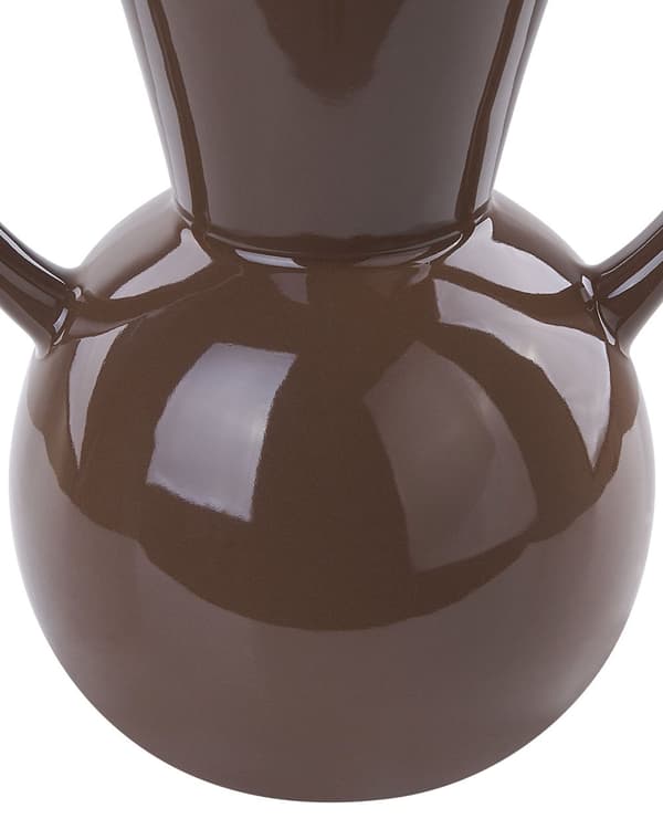 Dekorativ vase Brun Porcelæn 19 cm til Blomster Bord Tilbehør Minimalistisk