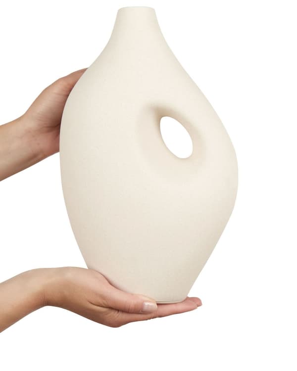 Blomstervase Hvid Porcelæn 32 cm Dekorativ Håndlavet Vase Hjemmetilbehør Dekoration Moderne Design