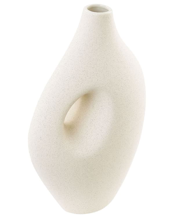 Blomstervase Hvid Porcelæn 32 cm Dekorativ Håndlavet Vase Hjemmetilbehør Dekoration Moderne Design