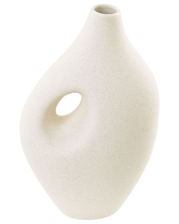 Blomstervase Hvid Porcelæn 32 cm Dekorativ Håndlavet Vase Hjemmetilbehør Dekoration Moderne Design
