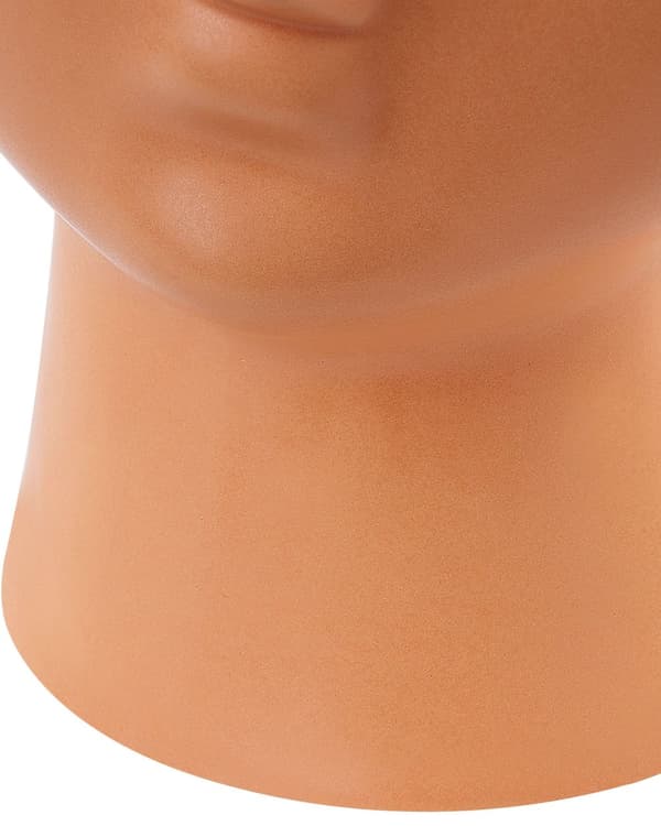 Dekorativ Vase Orange Porcelæn 24 cm til Blomster Bord Tilbehør Ansigtsform Minimalistisk