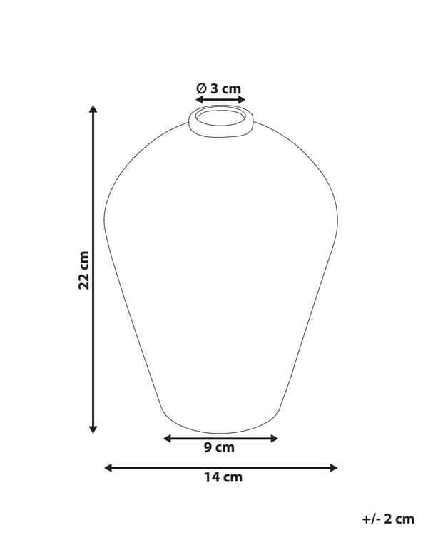 Blomstervase Brun Keramik 22 cm Dekorativ Håndlavet Bordplade Hjemmetilbehør Dekoration Traditionelt design