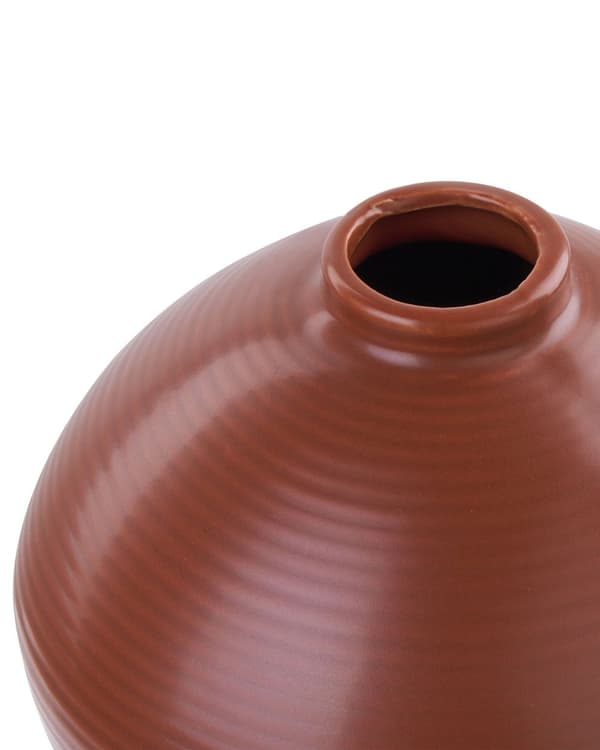 Blomstervase Brun Keramik 22 cm Dekorativ Håndlavet Bordplade Hjemmetilbehør Dekoration Traditionelt design