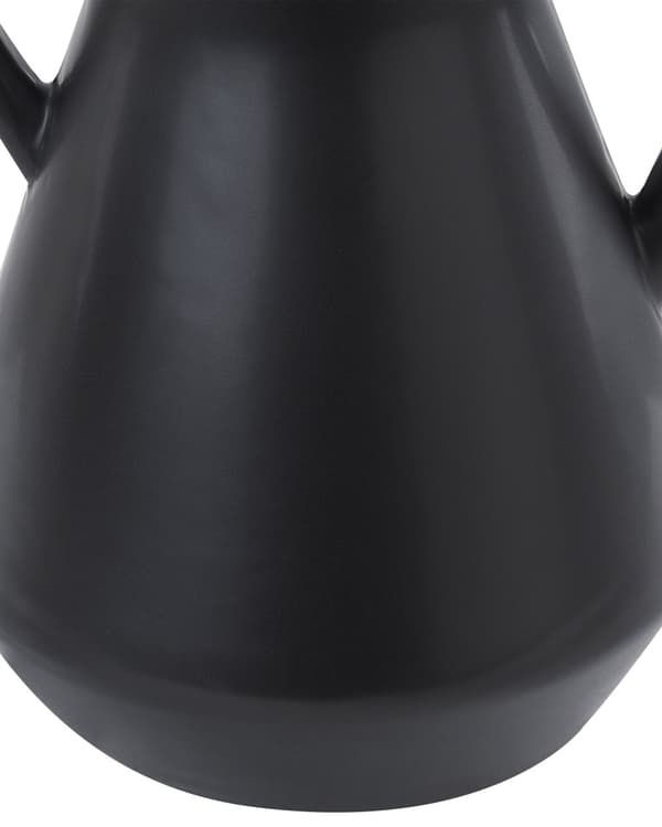 Blomvas Svart Keramik 30 cm Bordsvas Tillbehör Minimalistisk Design Hemtillbehör Vardagsrum Sovrum