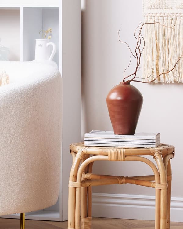 Blomvas Brun Keramik 22 cm Dekorativ Handgjord Bordsvas Hemtillbehör Dekoration Traditionell Design