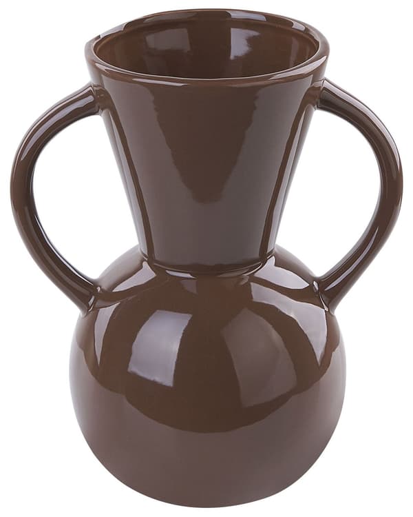 Blomvas Brun Porslin 19 cm Bordsvas Prydnadsvas Hemtillbehör Minimalistisk Design Vardagsrum Sovrum