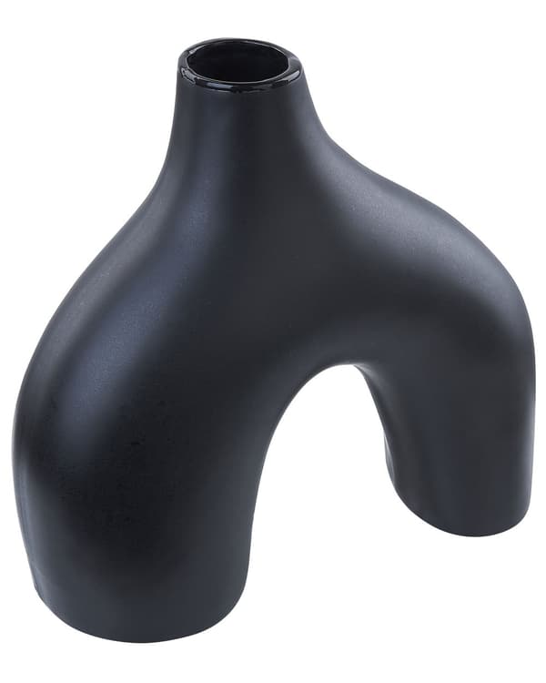 Blomvas Svart Porslin 30 cm Prydnad Handgjord Bordsvas Hemtillbehör Dekoration Modern Design Vardagsrum Sovrum