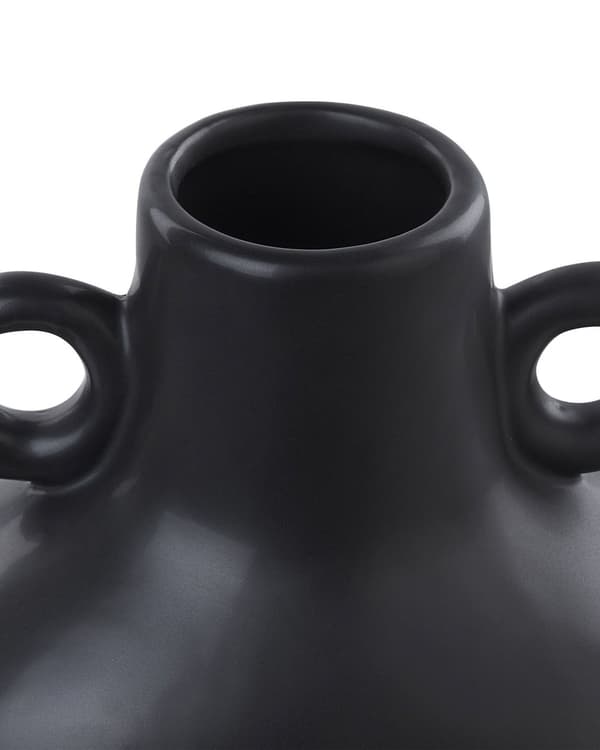 Dekorativ Vase Svart Dolomitt Keramikk 20 cm Borddekorasjon Kroppsform Skulptur Boho Minimalistisk Blomstervase