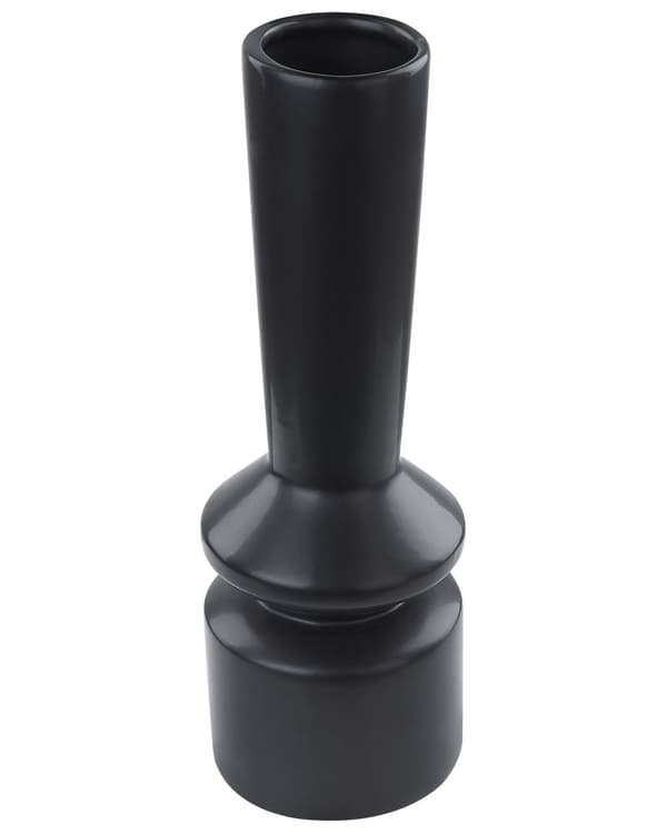 Dekorativ Vase Svart Dolomitt Keramikk 32 cm Borddekorasjon Kroppsform Skulptur Boho Minimalistisk Blomstervase