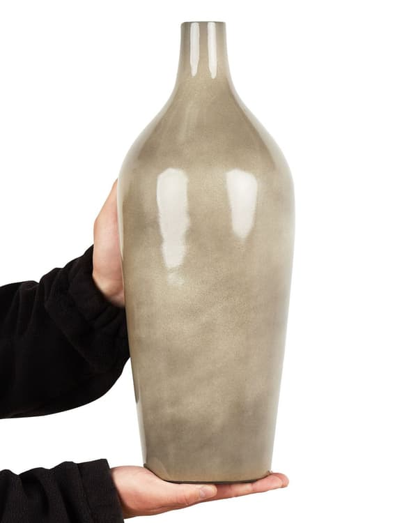 Blomstervase Taupe Terracotta 47 cm Moderne design Dekorasjon Tilbehør Stue Soverom