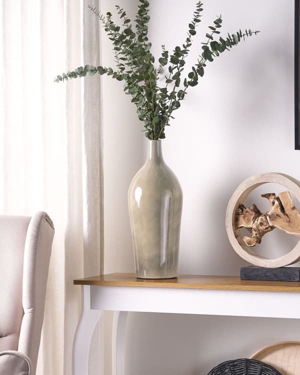 Blomstervase Taupe Terracotta 47 cm Moderne design Dekorasjon Tilbehør Stue Soverom