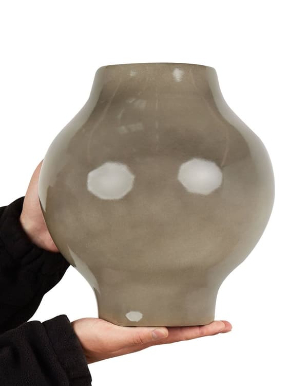Blomstervase Taupe Terracotta 31 cm Moderne design Dekorasjon Tilbehør Stue Soverom