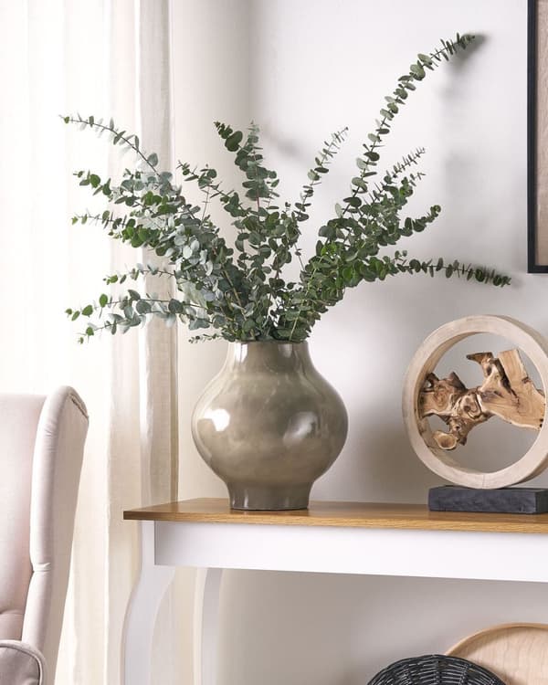 Blomstervase Taupe Terracotta 31 cm Moderne design Dekorasjon Tilbehør Stue Soverom