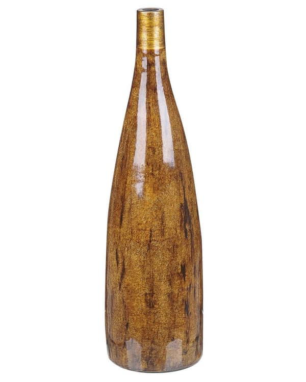 Dekorativ Vas Guld Brun Trä-effekt Terracotta Elegant Vardagsrum Sovrum