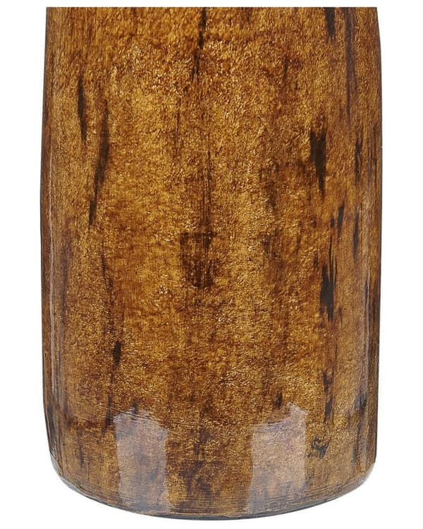 Kukkamaljakko kullanruskea 13 x 52 x 13 cm terrakotta vedenkestävä käsintehty rustiikkinen moderni