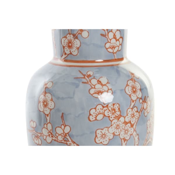Vas DKD Home Decor 13 x 13 x 31 cm Porslin Blå Orange Orientalisk