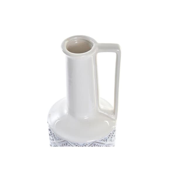 Vas DKD Home Decor 14 x 14 x 45 cm Porslin Blå Vit Medelhavs
