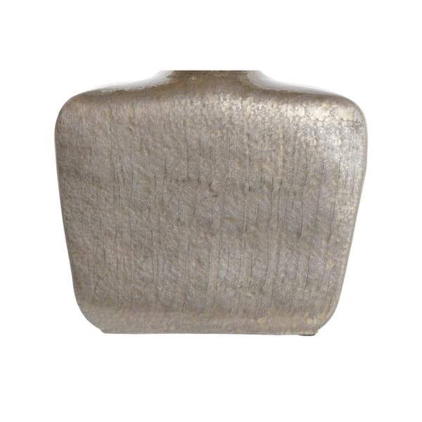 Vase DKD Home Decor Krystal Beige Gylden Aluminium (28 x 11 x 45 cm)