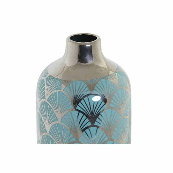 Vase DKD Home Decor 13 x 13 x 26 cm Porcelæn Turkisblå Orientalsk Chromsalt