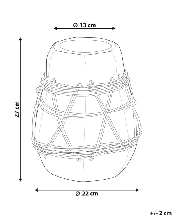 Dekorativ Vase Hvid Terracotta Stonewear Naturlig Stil Boligindretning til Tørrede Blomster