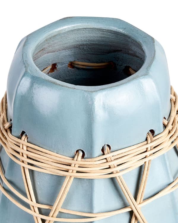 Dekorativ Vase Hvid Terracotta Stonewear Naturlig Stil Boligindretning til Tørrede Blomster