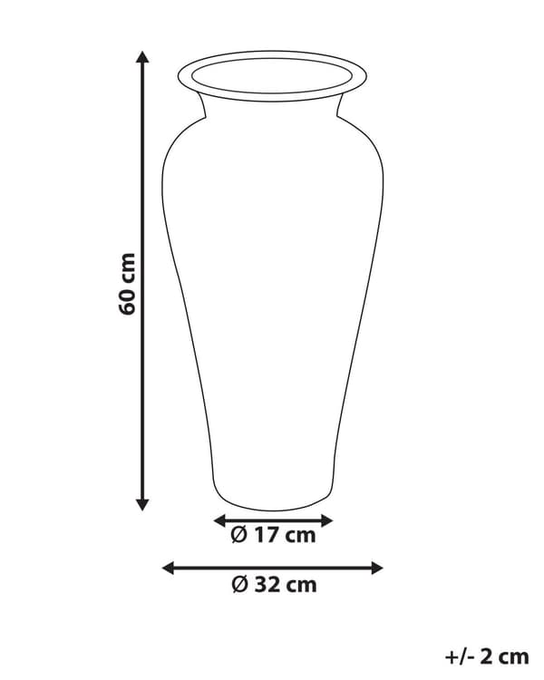 Dekorativ Vase Hvit Brun Terrakotta 60 cm Håndlaget Rustikk mønster Boho Hjemtilbehør
