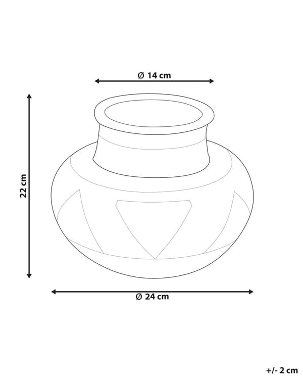 Dekorativ vase Hvit Grå Rotting 22 cm Håndlaget Naturlig stil For tørkede blomster
