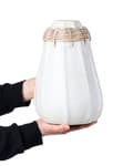 Miniatyrbilde 4 av 6: Dekorativ Vase Grå Hvit Terrakotta 30 cm Håndlaget Rustikk mønster Boho Hjemtilbehør