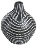 Miniatyrbillede 1 af 6: Vase Sort Hvid Terrakotta 35 cm Håndlavet Keramik Vase med Smal Hals Afrikansk Mønster Boho Design Tilbehør Blomstervase Dekoration Stue