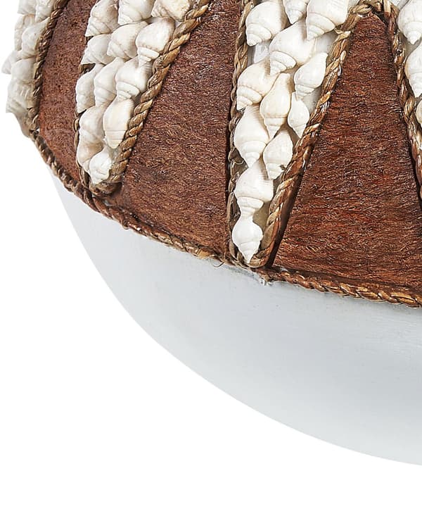 Vase Hvid Terrakotta 33 cm Håndlavet Keramik Vase med Smal Hals Afrikansk Mønster Boho Design Tilbehør Blomstervase Dekoration Stue